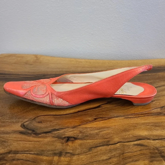 Christian Louboutin Coral Lace Slingback Flats - Picture 8 of 14